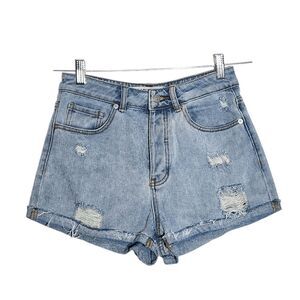 Melville Cuffed Button-Fly Jean Shorts Size 26 Brandy Melville Distressed Shorts